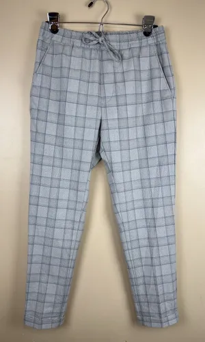 Zara Pants Womens Size S Plaid Tapered Elastic Waist Pull On Trousers Checkered thumbnail 1