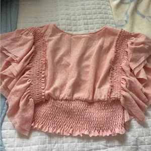 Altar’d State Light Pink Cropped Ruffle Top thumbnail 3