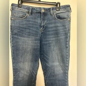 Anthropologie Pilcro and the Letterpress Flare Flounce Floral Hem Jeans Size 30‎ thumbnail 4