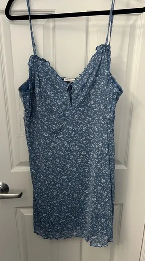 American Eagle light blue floral print mini dress thumbnail 1