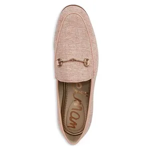 Sam Edelman Women Loraine Loafers Shoes Pink Metallic‎ Linen Size 8.5 Equestrian thumbnail 2