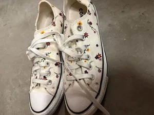 White Floral Converse Low-Top thumbnail 3