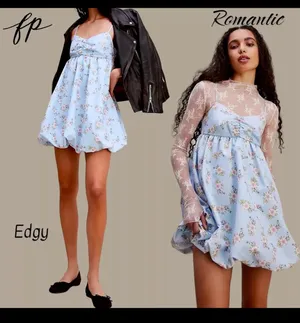 Free People Blue Mini Dress thumbnail 4