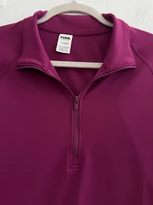 Victoria Secret PINK Half-Zip Sweatshirt LARGE Top Purple L NWOT thumbnail 4