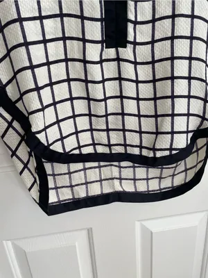 Isabel Marant Black and White Grid Print V-Neck Silk Blouse Size 38 US Size 6 thumbnail 4