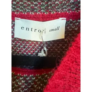 Entro Holiday Plaid Knit Sweater in Red Size S thumbnail 6