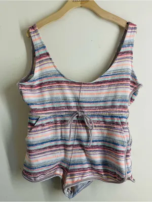 Free People By The Beach Striped Romper Multicolor Size M thumbnail 2