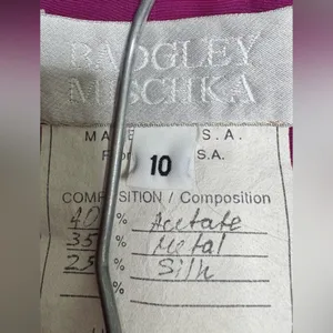 Badgley Mischka Fuchsia Skirt Suit Set Crystal Button Blazer Pencil Skirt Sz 10 thumbnail 15