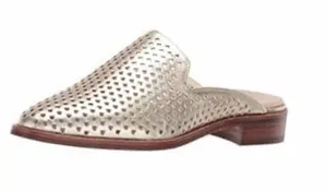 NEW Franco Sarto Aimee Gold Loafer Mule Slip On Eyelet Detail Comfort 7.5 thumbnail 1