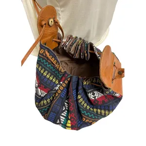 Handmade Guatemala Handcrafted Drawstring Bucket Bag Multi-color One Size thumbnail 5
