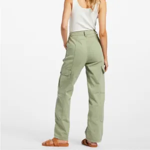 Billabong Wall To Wall Cargo Pants green denim straight leg loose fit baggy thumbnail 2