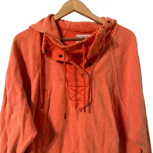 FREE PEOPLE Sadie Orange Fleece Hoodie Sweater Dress Jacket thumbnail 6