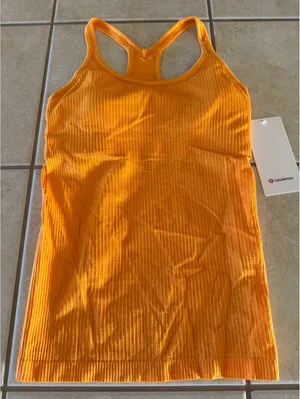 Lululemon Ebb To Street Tank Padded Citrus Sizzle Tone Size 6 NWT thumbnail 1
