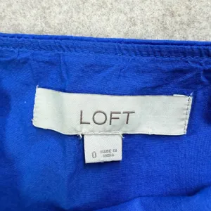 LOFT Blue Colorblock Babydoll Camisole Tank Top Size 0 Cotton‎ Modal Preppy thumbnail 2