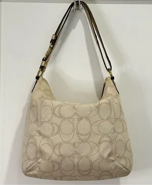 Coach Signature Penelope Purse Linen Leather Crossbody Shoulder Bag Cream Gold thumbnail 3