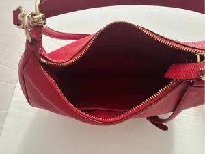 Big Red Coach In Pebble Leather Hobo with Gold Hardware thumbnail 8