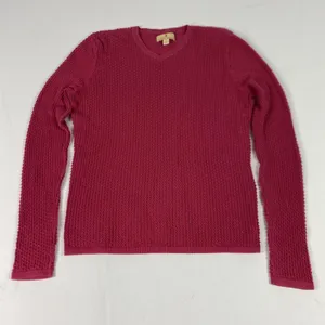 Sport Haley Sweater Womens Large‎ Pink 100% Pima Cotton V Neck Knit Pullover thumbnail 1