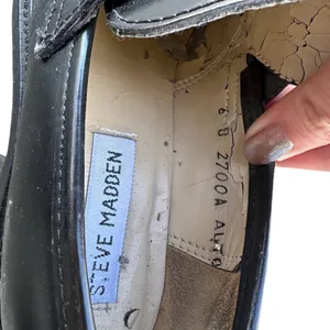 Y2K vintage Steve Madden chunky leather block heel loafers thumbnail 4
