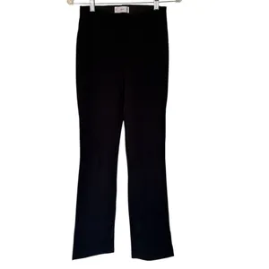 Mango Black Straight Leg Trousers Small High Waist‎ Slit Hem Work Pants thumbnail 4