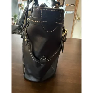 Lauren Ralph Lauren LRL Black Leather Sheldon Tote Handbag Shoulder Bag Purse thumbnail 4