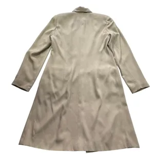 Trio New York Vintage Coat Womens 12 Tan Beige Wool Made in USA Trench Old Money thumbnail 10
