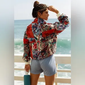 NWT Daily Practice by Anthropologie Floral Windbreaker Jacket thumbnail 2