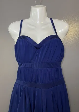 Kellé Dress Womens Medium Blue Sweetheart Ruffle Hanky Hem Hi-Low Formal thumbnail 1