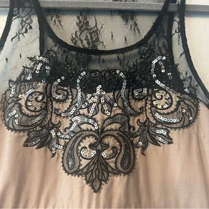 Miss Me silk blend sequined lace peplum babydoll tank blouse size medium y2k thumbnail 10