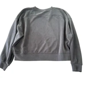 Lululemon Perfectly‎ Oversized Cropped Crewneck Sweatshirt Black Size 14 Cozy thumbnail 4