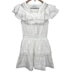 LoveShackFancy x Target Penelope White Ruffled Tiered Smocked Dress XS Cotton thumbnail 2