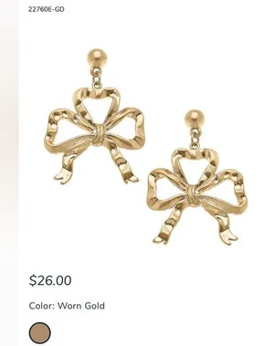 Canvas Lacey Bow Drop Earrings NWT thumbnail 3