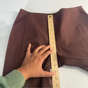 Escada Chocolate Brown Stretch‎ Cotton Mid Rise Crop Flare Pant Size 8 thumbnail 12