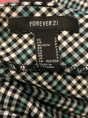 Forever 21 Skirt Womens Small Blue Black Plaid Mini Skater Flared High Waist thumbnail 4