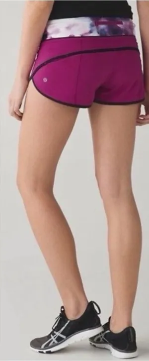 lululemon Size 8 Run Speed Shorts Raspberry Blooming Pixie Print thumbnail 1