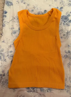 Old Navy Orange seamless fitted ribbed tank  thumbnail 1