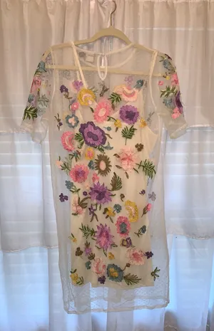 ASOS white floral dress thumbnail 2