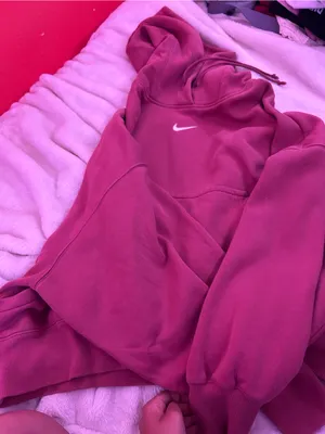 Nike Women's Magenta Pullover Hoodie with White Swoosh thumbnail 1