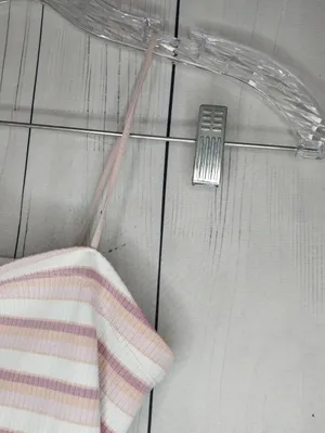 American Eagle Outfitters Pink & White Striped Ribbed Y2K 90's Cami thumbnail 3