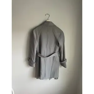 Chic Wish Grey Trench Coat Jacket Minimalist Neutral size XS Preppy Smart Work thumbnail 6