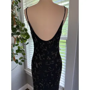 Vintage Sue Wong Nocturne Silk Beaded Assymetric‎ Hem Size 12 90's Y2K thumbnail 7