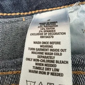 AEROPOSTALE Dark‎ Blue Wash Cuffed Denim Midi Shorts Size 2 Classic Summer thumbnail 5