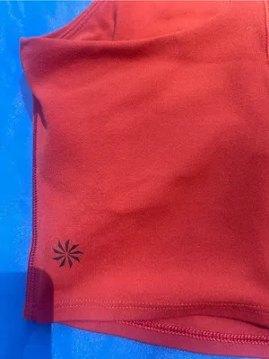 Athleta Rust Red High Neck Lattice Strappy Back Crop Tank Top 531222-00 Small thumbnail 4