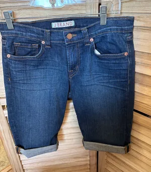 J Brand Dark Indigo Rolled-Hem Boyfriend Jean Shorts 27 thumbnail 1