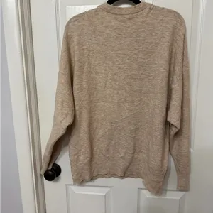 JENNI KAYNE‎ oversized crewneck sweater tan oatmeal small cashmere wool blend thumbnail 5
