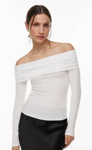 Aritzia babaton off the shoulder long sleeve top size medium thumbnail 1