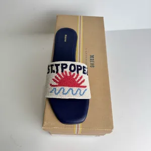 NWT Anthropologie Maeve Fiona Beaded Slide Sandals Size 37 thumbnail 2