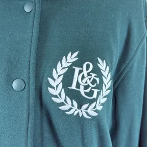 Lou & Grey Women's Forest Green Varsity Jacket Size‎ Medium thumbnail 3