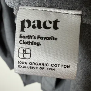 Pact Organic Cotton Long Sleeve Oversized T-Shirt Gray M/L Crew Neck Seam Detail thumbnail 3
