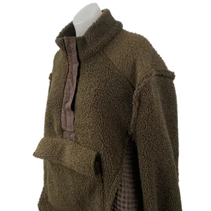 Urban Outfitters BDG Kas Sherpa Fleece Brown Mock Neck Long Sleeve Coat Jacket S thumbnail 2