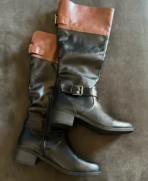 RAMPAGE 2 Tone Faux Leather Western Cowboy Riding Boots Womens Size 7 New thumbnail 1